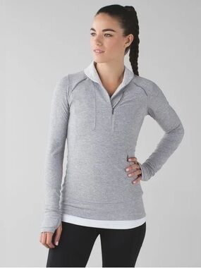 Lululemon Think Fast Pullover - 
Heathered Slate Grey
